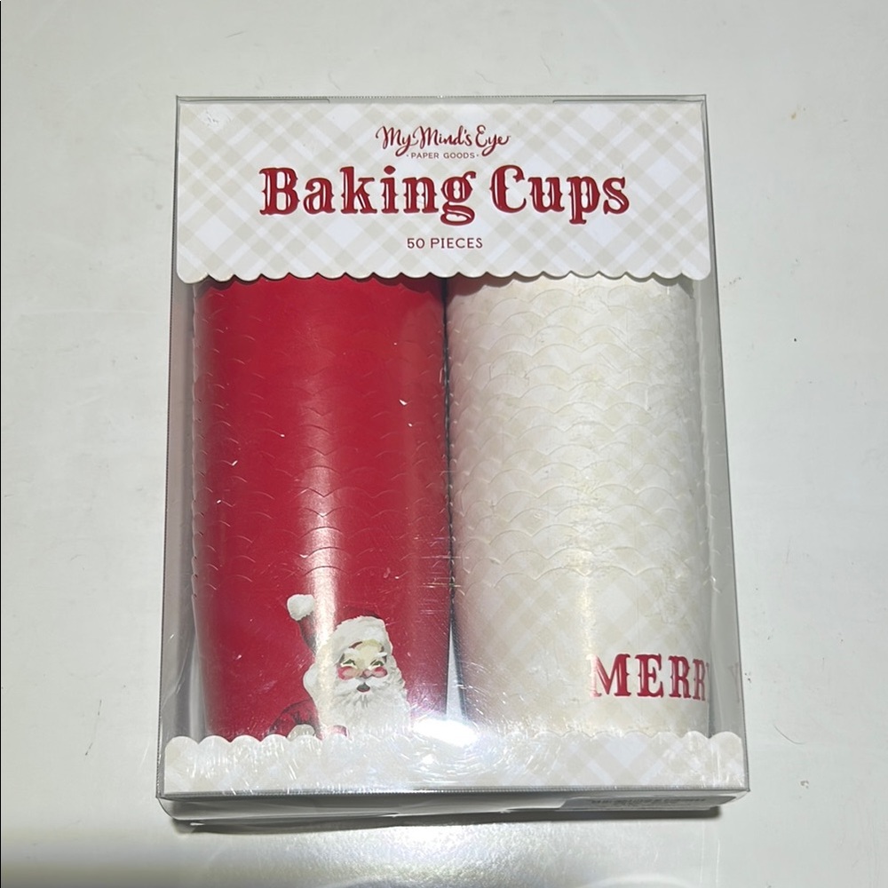 My Mind's Eye 50 Baking Cups “Merry” Christmas for Cupcakes, Snacks, Muffins